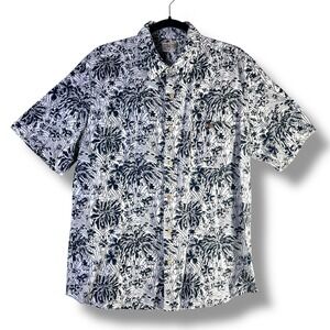 Faherty Mens Sz Large‎ Short Sleeve Coast Shirt Floral Print Button Down Preppy